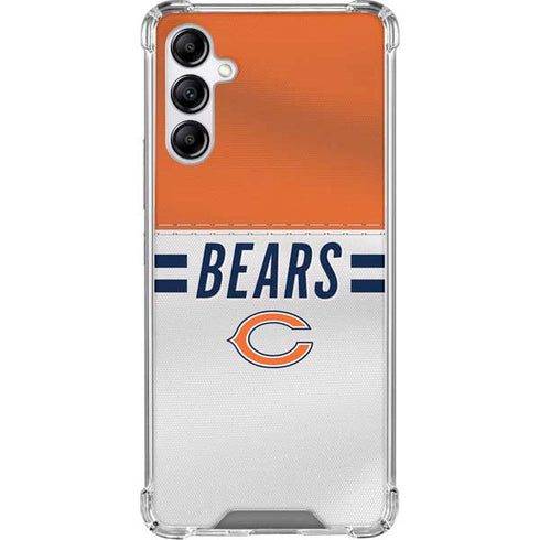 NFL Chicago Bears White Striped Galaxy A15 5G Clear Case